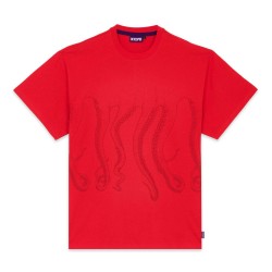 OCTOPUS T-SHIRT OUTLINE RED