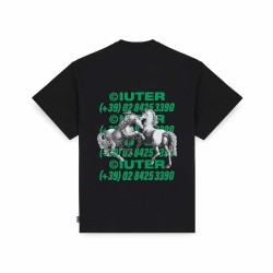 IUTER T-SHIRT HORSES BLACK